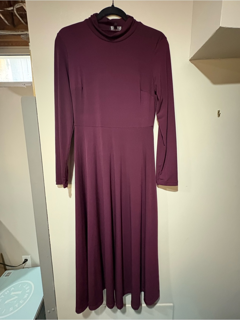 Lebisse Long Sleeve Turtleneck Maxi Dress - Wine